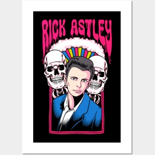 Rick Astley and Two Skulls Posters and Art